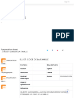 Schoolap - SUJET - CODE DE LA FAMILLE