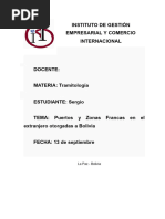 Puertos y Zonas Francas en El Extranjero Otorgadas A Bolivia