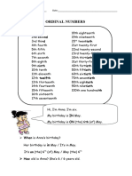 ORDINAL Numbers Theory