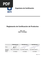 INTI Reglamento Certificacion Productos 2021