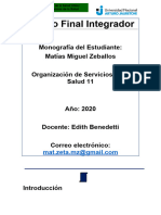 Trabajo Final Integrador ORGANIZACIÓN DE SERVICIOS DE SALUD 1