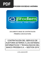 Convocatoria Banco Prodem S.A.