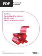 Syllabus: Cambridge International AS & A Level Design & Technology 9705