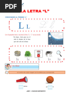 La Letra "L" para Primer Grado de Primaria