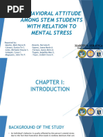 Behavioral Attitude Among Stem Students With Relation To