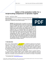 Numeric Simulation of The Pulsation Bottle For A Reciprocating Compressor in A Dynamic Regime