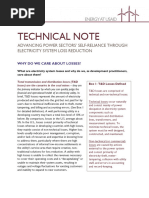 Usaid Technical Note - Advancing Power Sectors' Self-Reliance Through Electricity System Loss Reduction