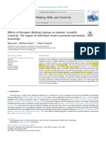 Effects of Divergent Thinking Training On Students' Scientific Creativity - The Impact of Individual Creative Potential and Domain Knowledge