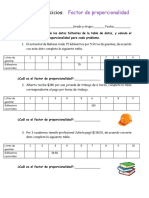 Hoja de Ejercicios Factor de Proporcionalidad - 1