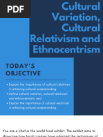 Cultural Variation, Cultural Relativism and Ethnocentrism