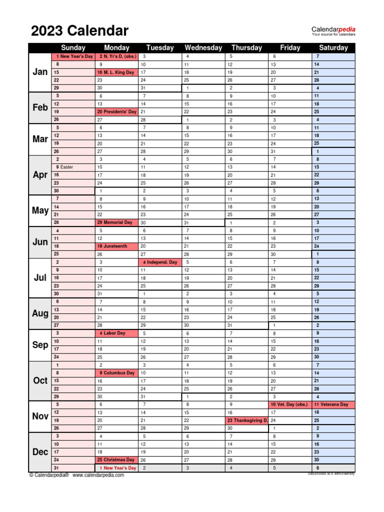 2023 Calendar Portrait Rolling | PDF | Easter | Observances