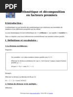 Arithmétique Et Décomposition en Facteurs Premiers: 1.la Division Euclidienne