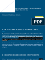 Obligaciones de Cuerpo Cierto y Obligaciones de Género