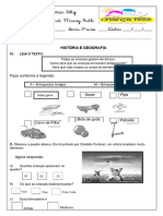 I Avaliaçãi de História e Geografia