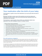 Your Medication After The Birth of Your Baby