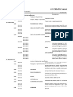 Presupuesto Por Partidas Inversiones Algon Sac