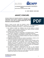 Anunţ Concurs: Institutul Naţional de Expertiză Medicală Şi Recuperare A Capacităţii de Muncă