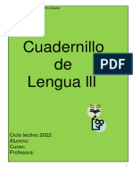 2023-3-27 - Colegio Martín Zapata - Lengua y Literatura III - CUADERNILLO 3º 2022 PDF