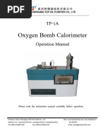 Operation Instruction of Oxygen Bomb Calorimeter TP-1A