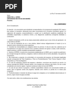 La Paz, de de 20: Director A.I. Cepies Universidad Mayor de San Andrés Presente.