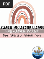 BohoThemedScheduleCardsandLabelsClassroomDecorFreebie 1