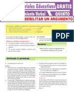 Reforzar y Debilitar Argumentos (5to Año-Secundaria)