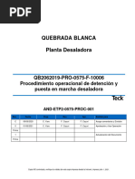 Procedimiento Operacional de Detencion y Puesta en Marcha Desaladora Rev0