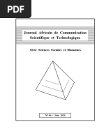 Article KOFFI ET OKOU Publié, Journal Africain de Communication Scientifique Et Technologique, No86 (Juin 2020), 1193-1209 1