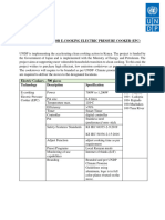 Technical Specifications-Electronic Pressure Cookstoves