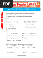 Fichas de Operaciones Combinadas para Cuarto de Primaria