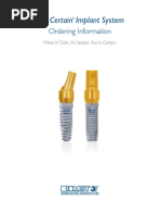 3i Certain Implant System Ordering Information - ART1048