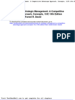 Test Bank For Strategic Management A Competitive Advantage Approach Concepts 15 e 15th Edition Fred R David Forest R David