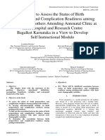 A Study to Assess the Status of Birth  Preparedness and Complication Readiness among Primigravida Mothers Attending Antenatal Clinic at  HSK Hospital and Research Centre Bagalkot Karnataka in a View to Develop  Self Instructional Module