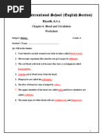 Grade 6 Blood and Circulation - Worksheet..Answer Key