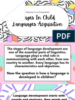 Stages in Child Language Acquisition