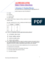 As Particle Physics Multiple Choice Questions