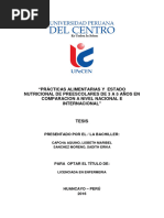 Prácticas Alimentarias y Estado Nutricional de Preescolares de 3 A 5 Años en Comparacion A Nivel Nacional e Internacional