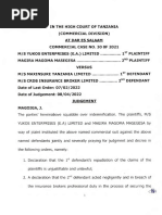 MS Yukos Enterprises (EA) LTD Another Vs MS Maxinsure (T) LTD Another (Commercial Case 30 of 2021) 2022 TZHCComD 93 (8 April 2022)