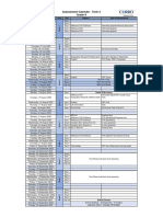 Assessment Calendar - Term 3 - Grade 9