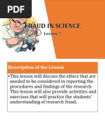 Lesson 7 FRAUD IN SCIENCE