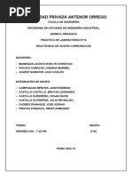 Informe de Practica 10 Reactividad de Acidos Carboxilicos