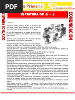 Escritura de G y J para Quinto de Primaria