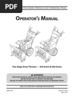 Perator S Anual: Two-Stage Snow Thrower - 500 Series & 600 Series