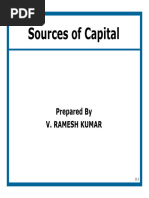 Sources of Capital: Prepared by V. Ramesh Kumar