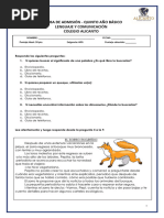 5 - Prueba de Admisión 5 Básico Lenguaje - 2023-2024