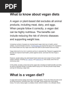 What To Know About Vegan Diets