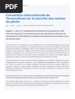 Convention Internationale de Torremolinos Sur La Sécurité Des Navires de Pêche