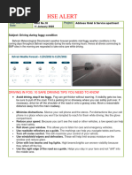 HSE Alert 18-Driving During Foggy