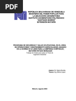 Programa de Seguridad y Salud Ocupacional.