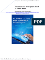 Test Bank For Human Resource Development Talent Development 7th Edition Werner